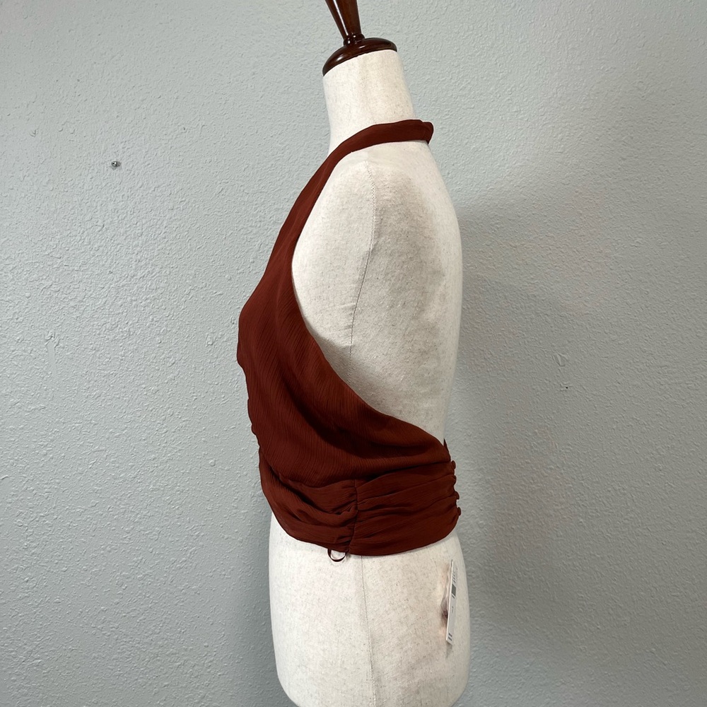NWT $90 Sunday in Brooklyn Rust Halter Crop Top Size Small - Picture 3 of 7
